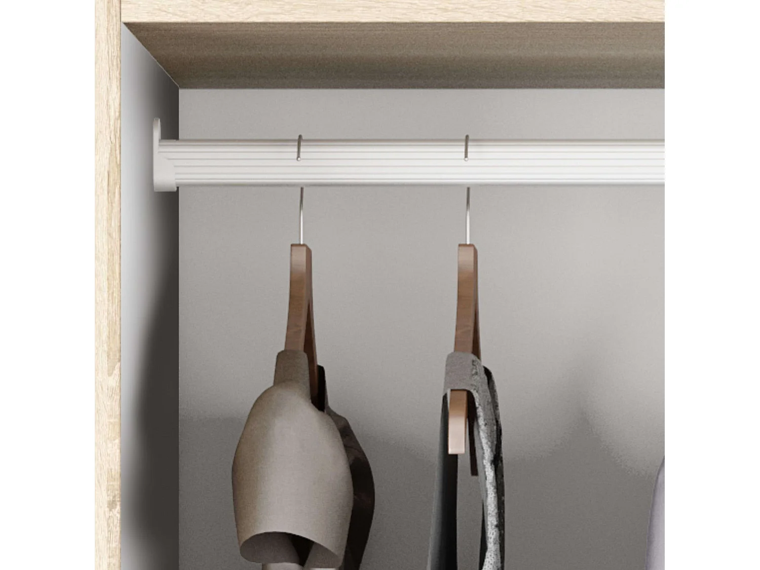 Kinder-/Jugendschrank Luca 2 Türen 2 Schubladen Kanadische Eiche und Mattweiß 180x82x52 cm