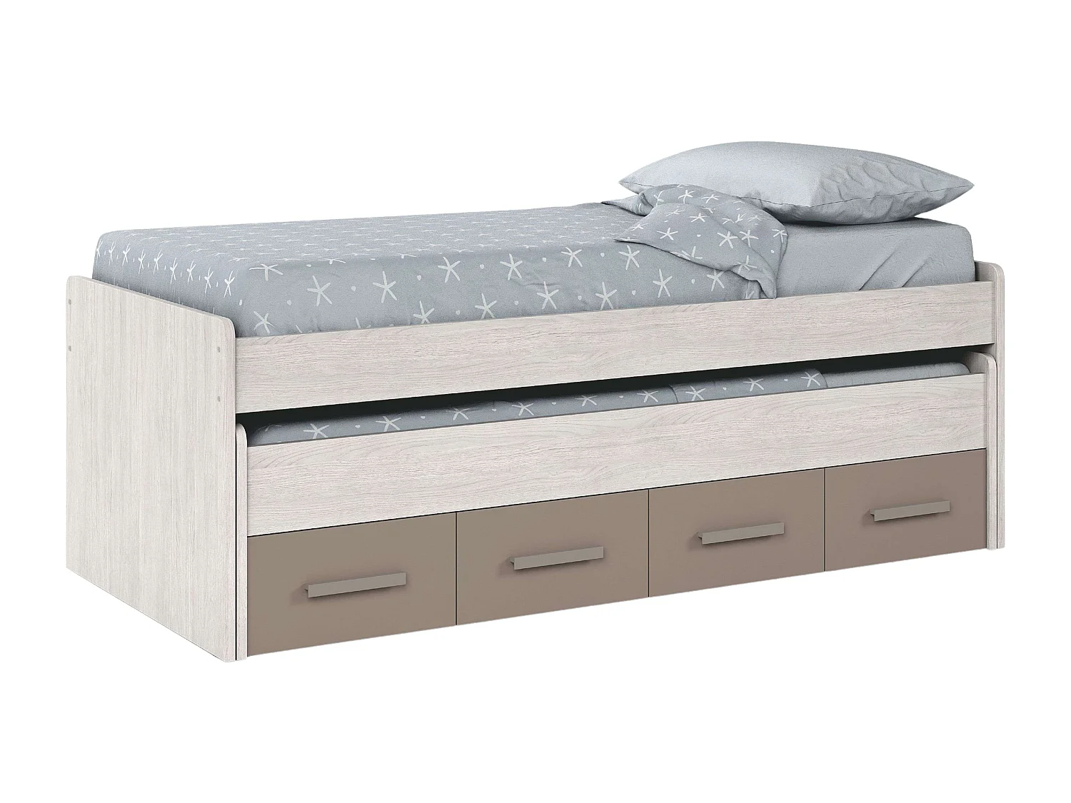 Cama Nido Juvenil c/ cajones Basalto blanco alpes 198x69x96 cm