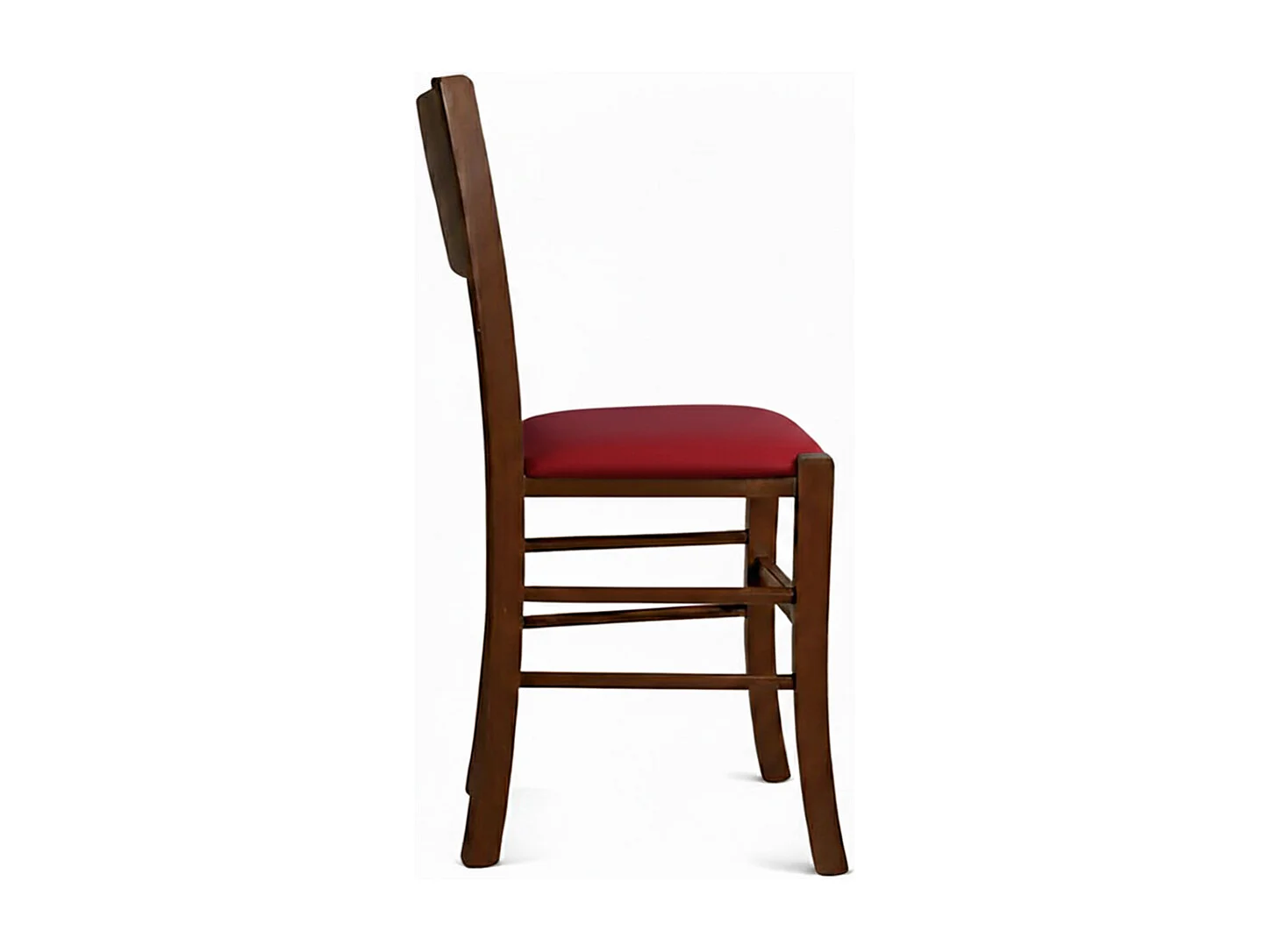 Chaise de salle à manger Lucy en noyer foncé avec assise rembourrée rouge