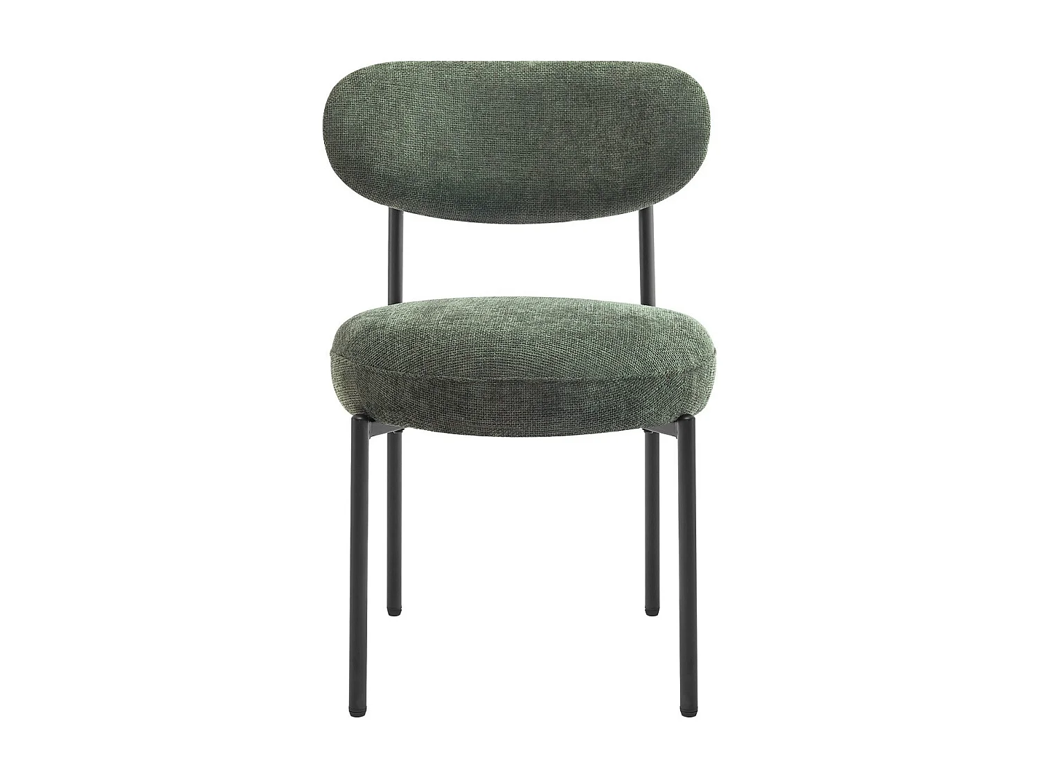 Lot de 2 chaises de salle à manger en tissu chenille vert - Orla