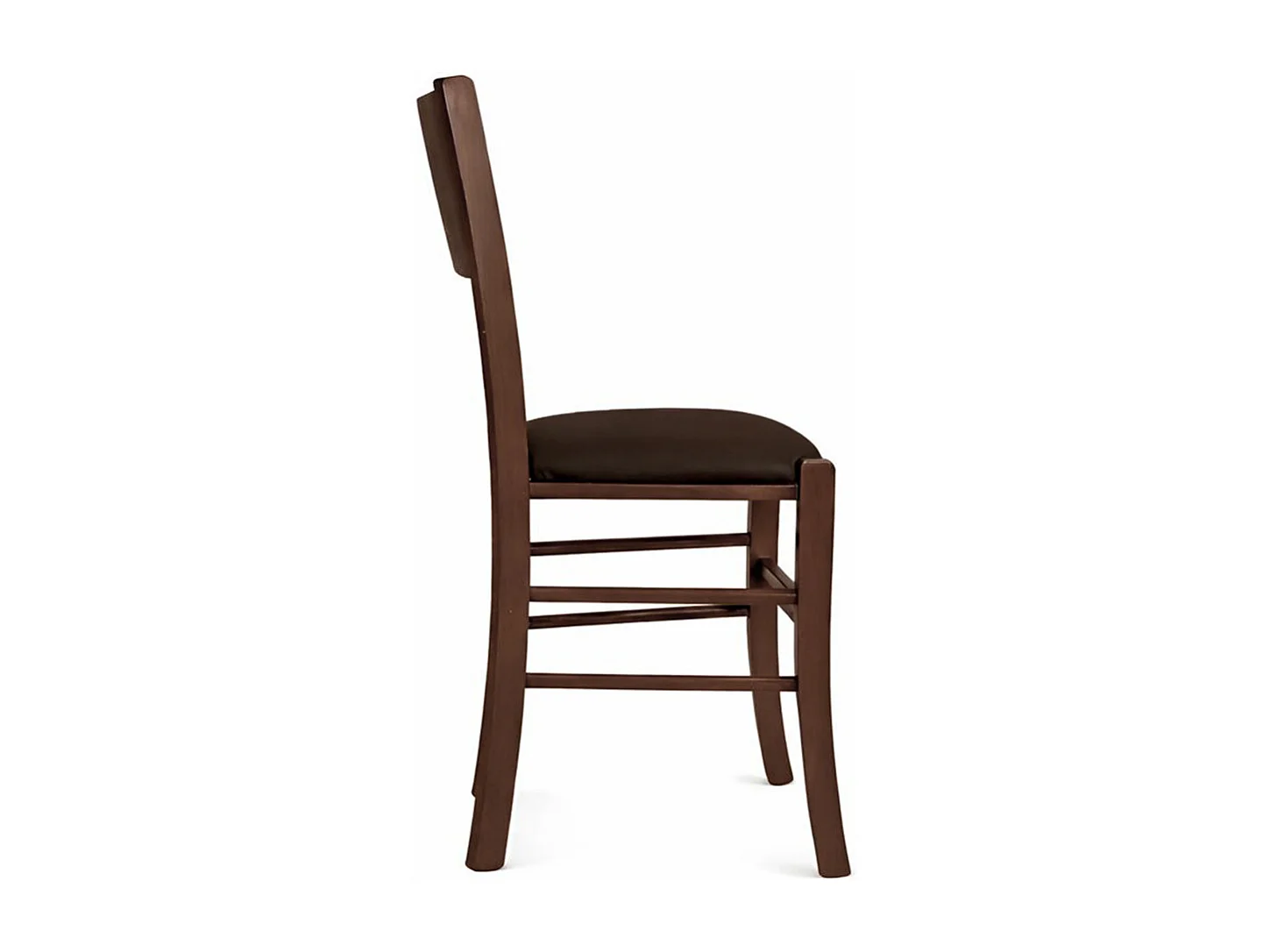 Chaise de salle à manger Lucy en noyer foncé avec assise rembourrée marron