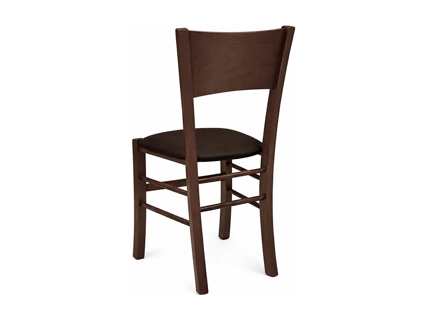 Chaise de salle à manger Lucy en noyer foncé avec assise rembourrée marron