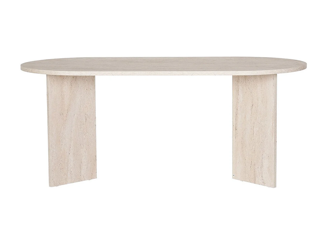 Table à manger ovale effet travertin 8 pers. 180 cm - Suna