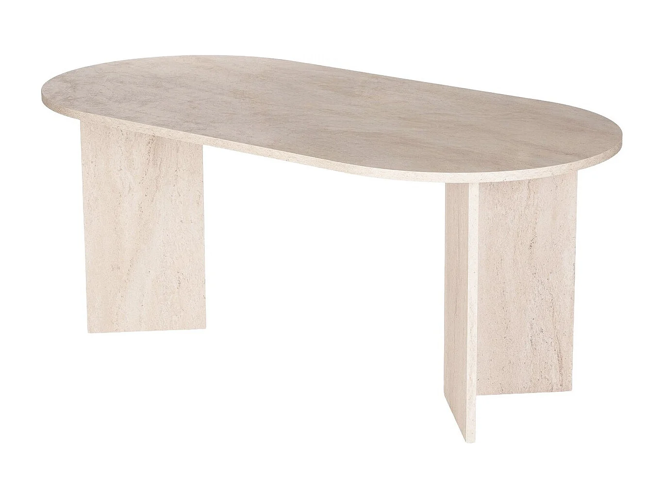 Table à manger ovale effet travertin 8 pers. 180 cm - Suna