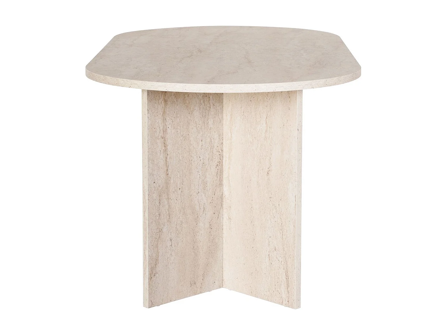 Table à manger ovale effet travertin 8 pers. 180 cm - Suna