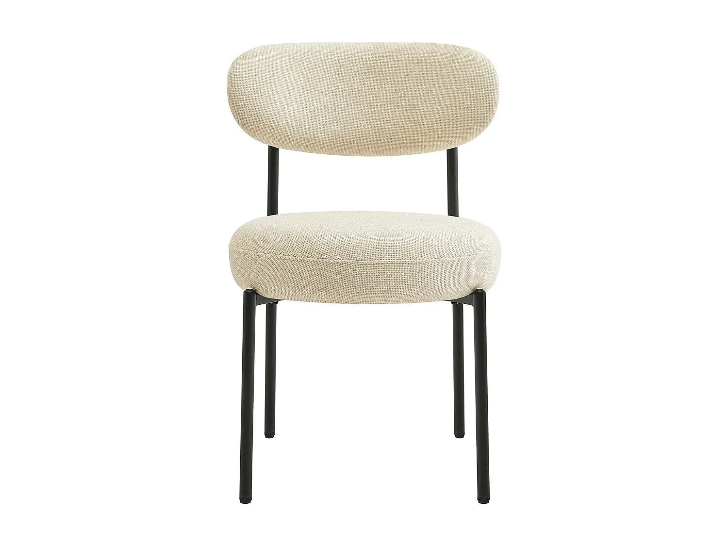 Lot de 2 chaises de salle à manger en tissu chenille beige - Orla
