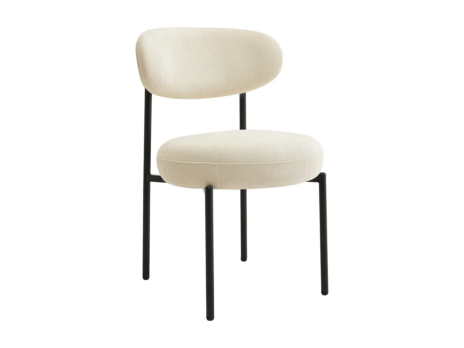 Lot de 2 chaises de salle à manger en tissu chenille beige - Orla