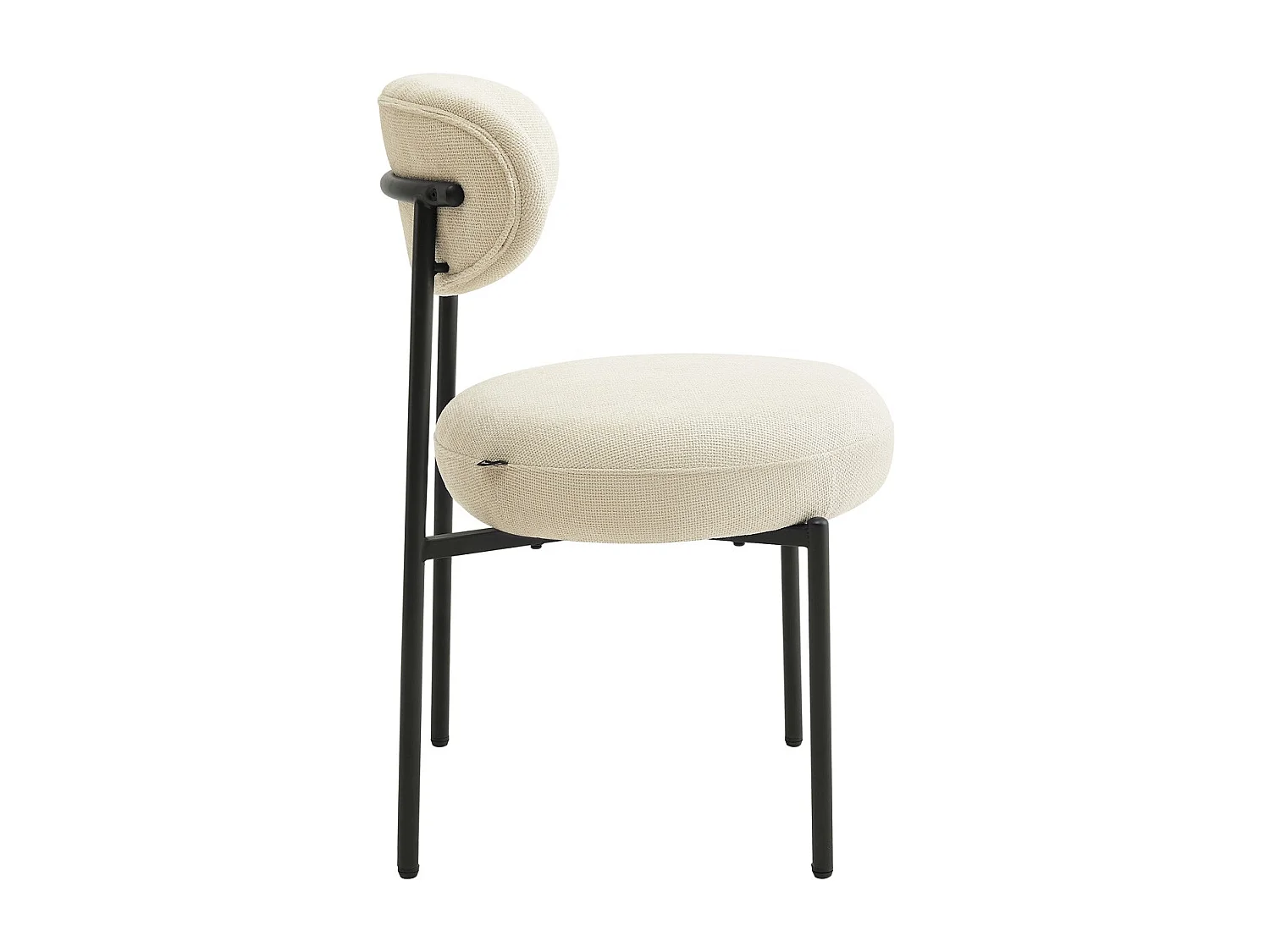 Lot de 2 chaises de salle à manger en tissu chenille beige - Orla