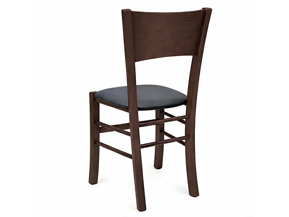 Chaise de salle à manger Lucy en noyer foncé avec assise rembourrée anthracite