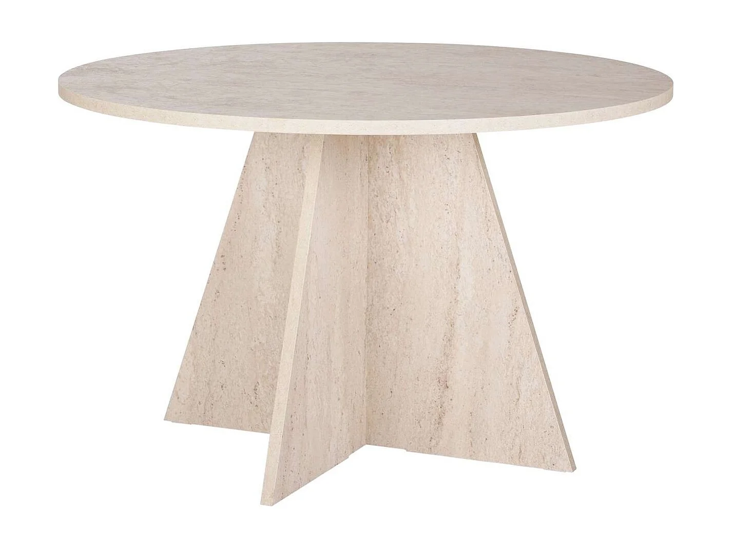 Table à manger ronde effet travertin 5 à 6 pers. Ø120 cm - Norae