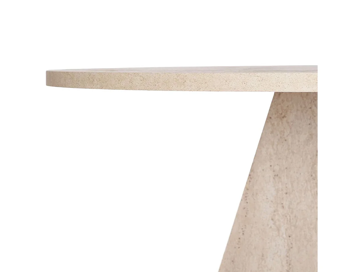 Table à manger ronde effet travertin 5 à 6 pers. Ø120 cm - Norae