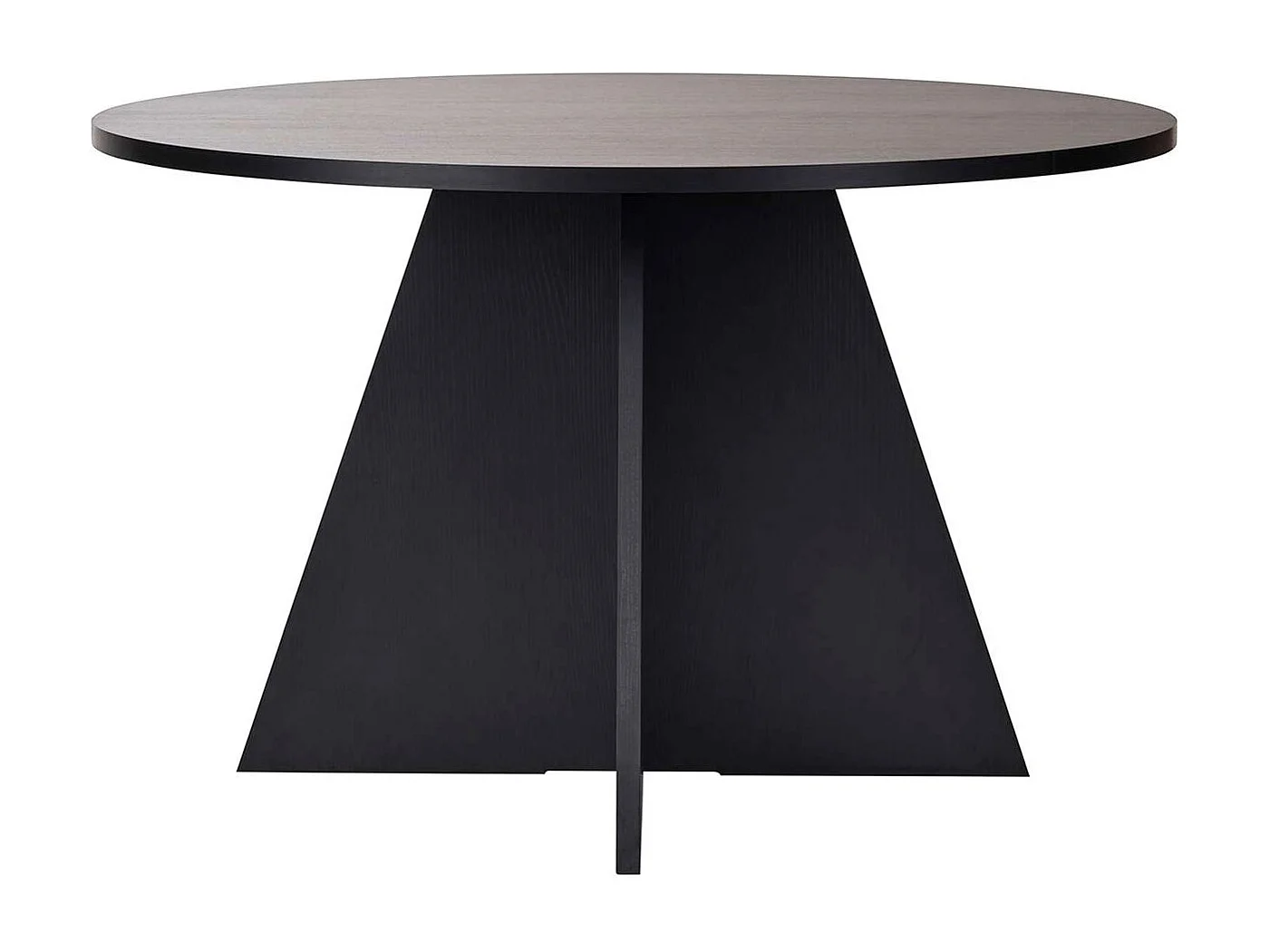 Table à manger ronde effet bois noir 5 à 6 pers. Ø120 cm - Norae