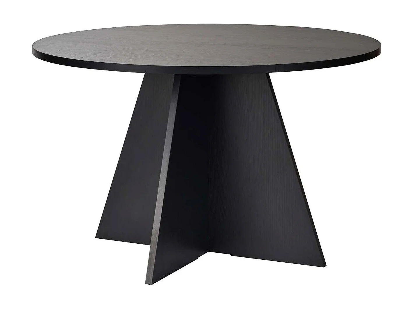 Table à manger ronde effet bois noir 5 à 6 pers. Ø120 cm - Norae