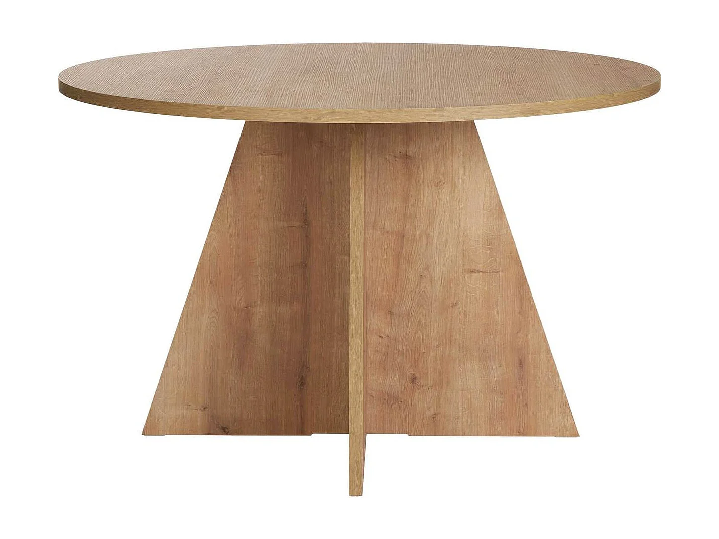 Table à manger ronde effet Chêne 5 à 6 pers. Ø120 cm - Norae