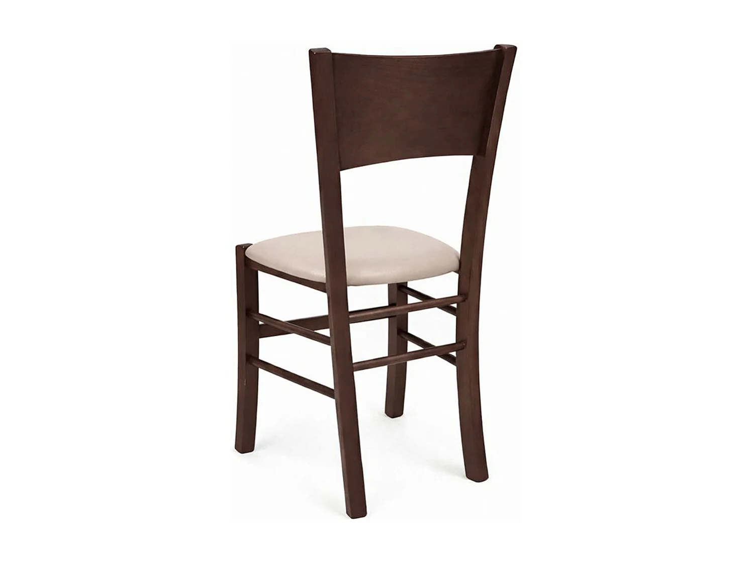 Chaise de salle à manger Lucy en noyer foncé avec assise rembourrée beige