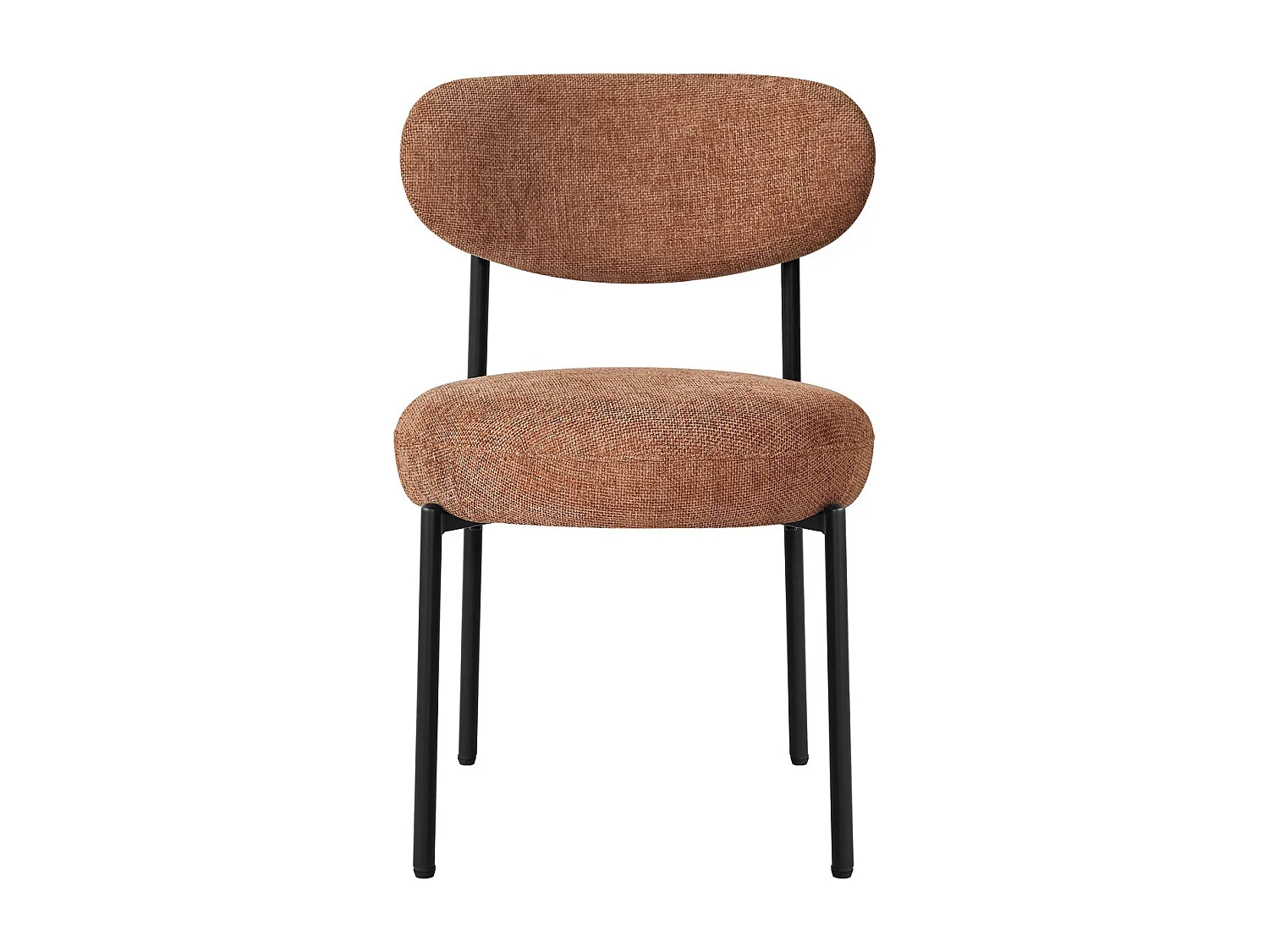 Lot de 2 chaises de salle à manger en tissu chenille terracotta - Orla