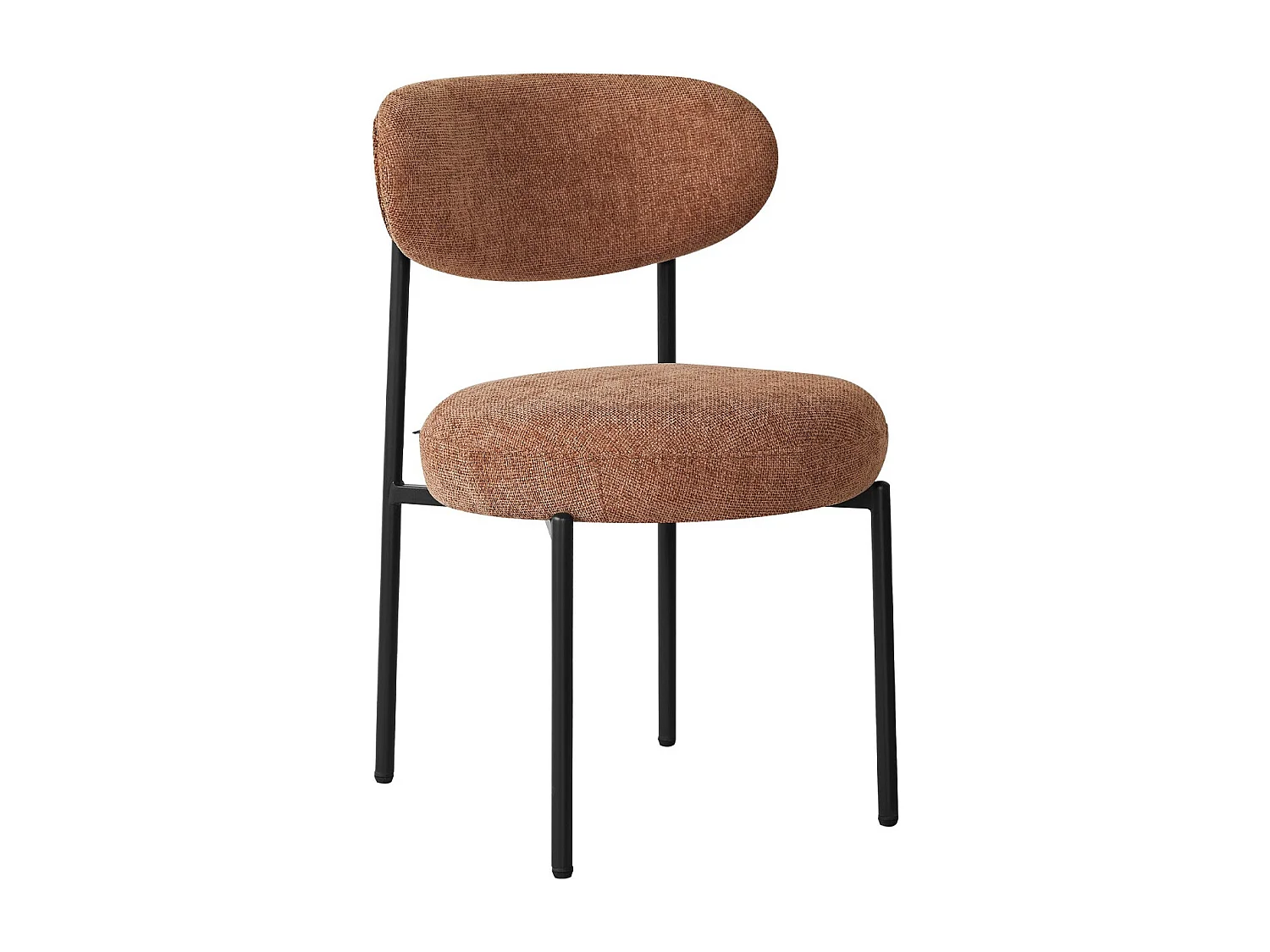 Lot de 2 chaises de salle à manger en tissu chenille terracotta - Orla