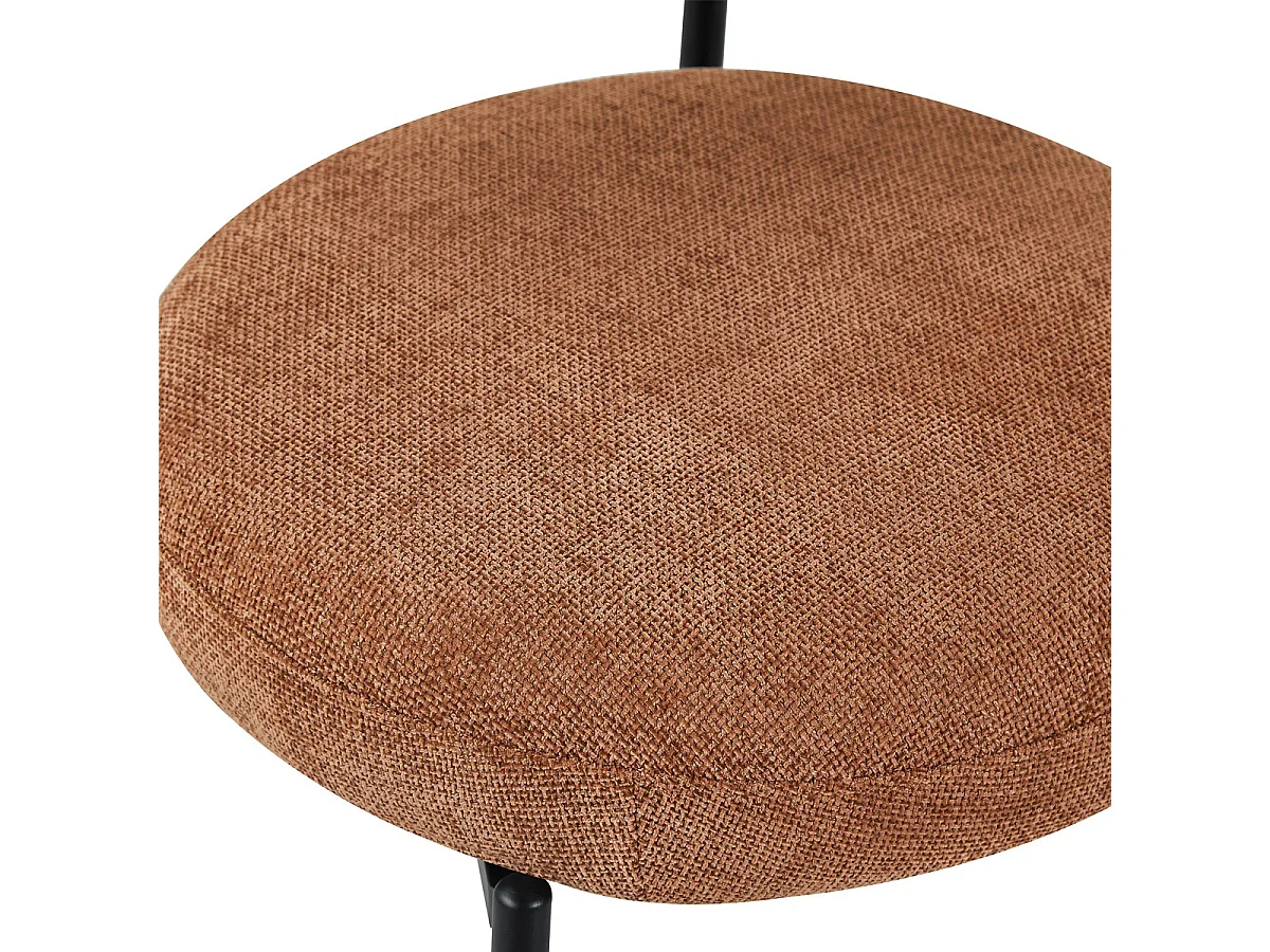 Lot de 2 chaises de salle à manger en tissu chenille terracotta - Orla