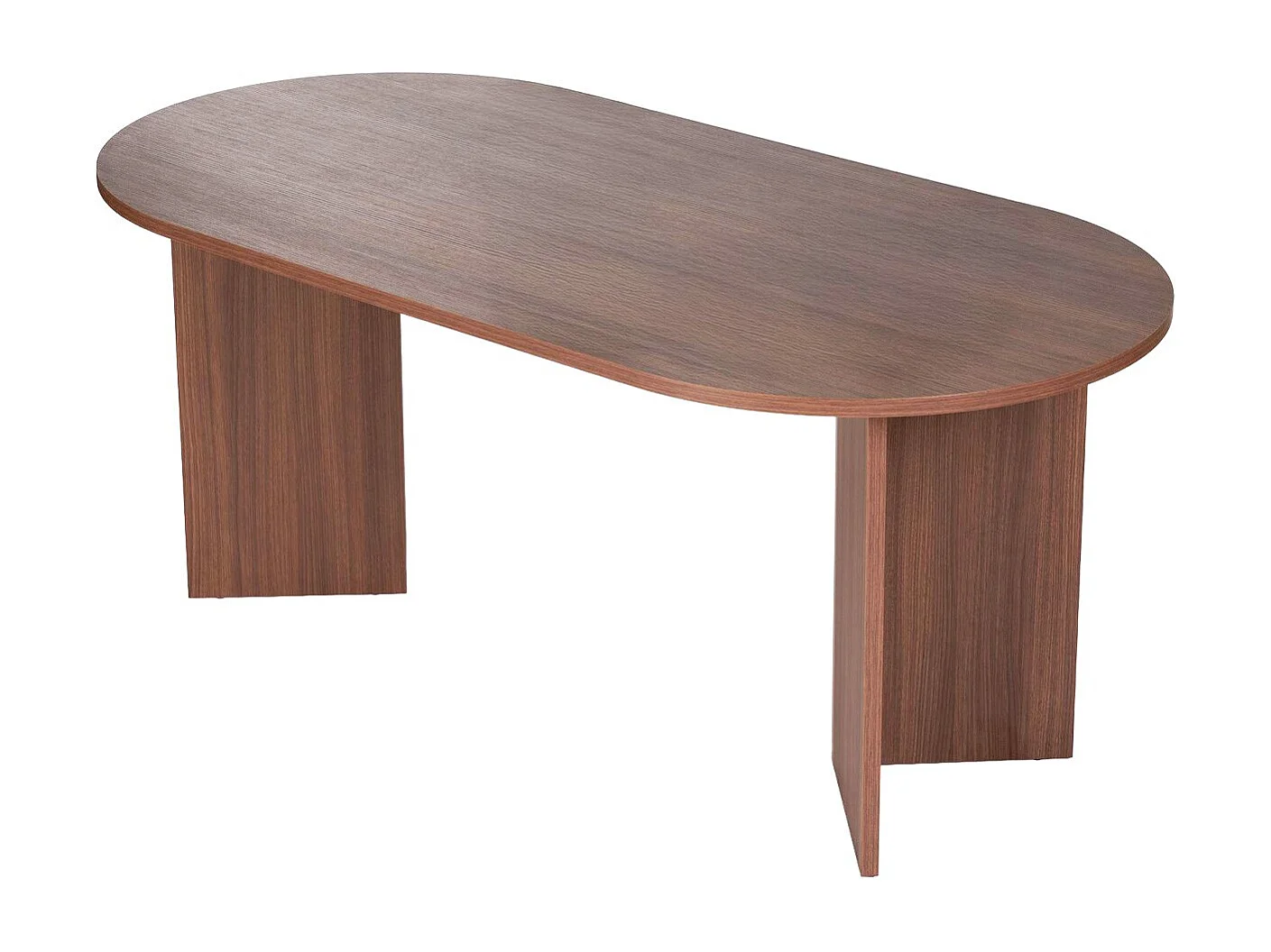 Table à manger ovale effet Noyer 8 pers. 180 cm - Suna