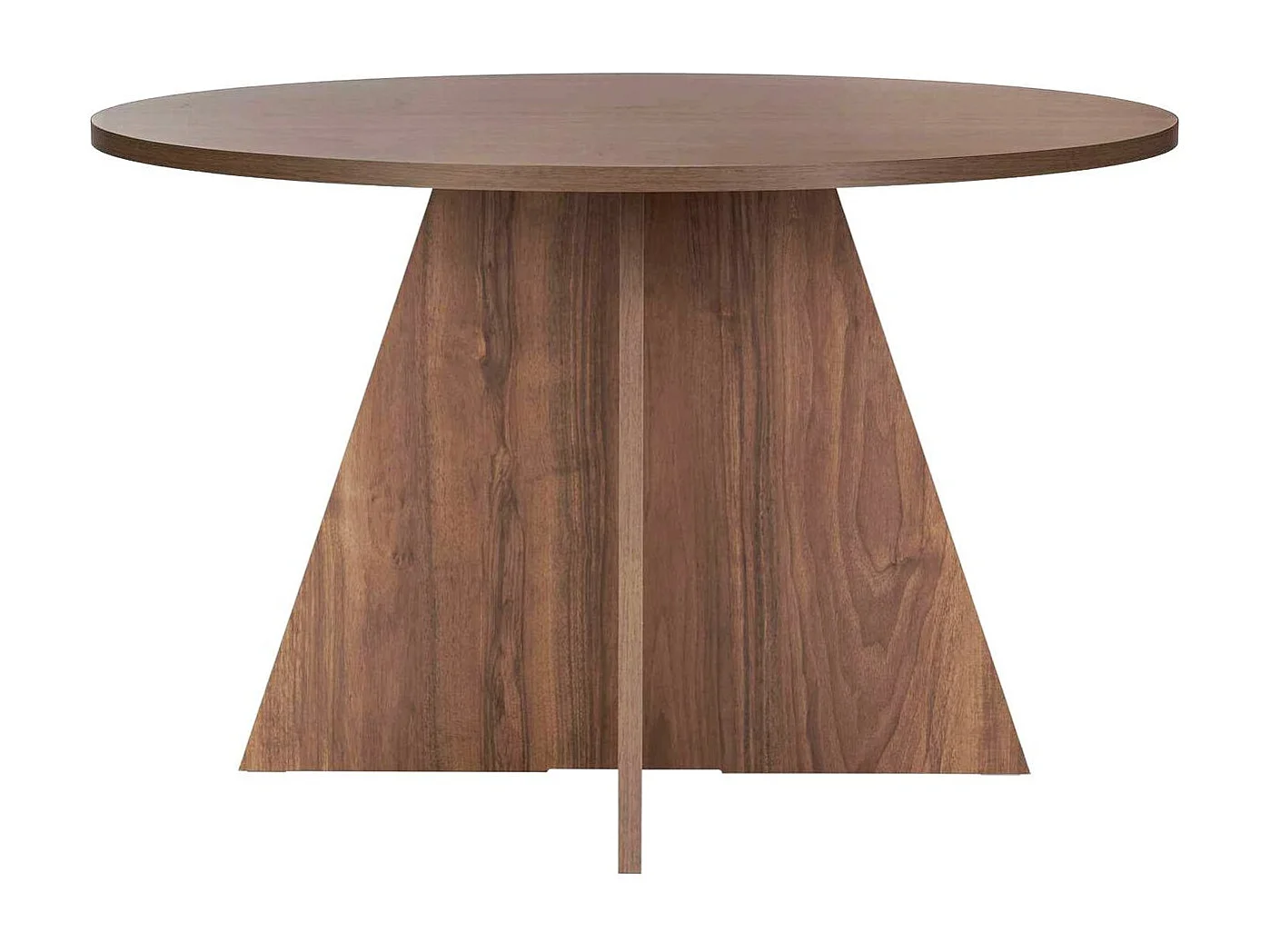 Table à manger ronde effet Noyer 5 à 6 pers. Ø120 cm - Norae