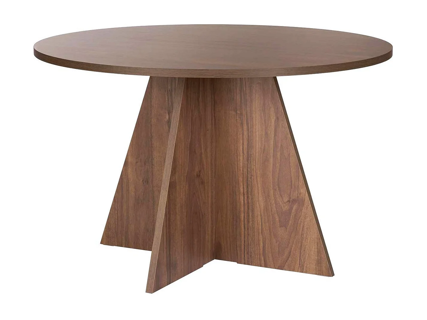 Table à manger ronde effet Noyer 5 à 6 pers. Ø120 cm - Norae