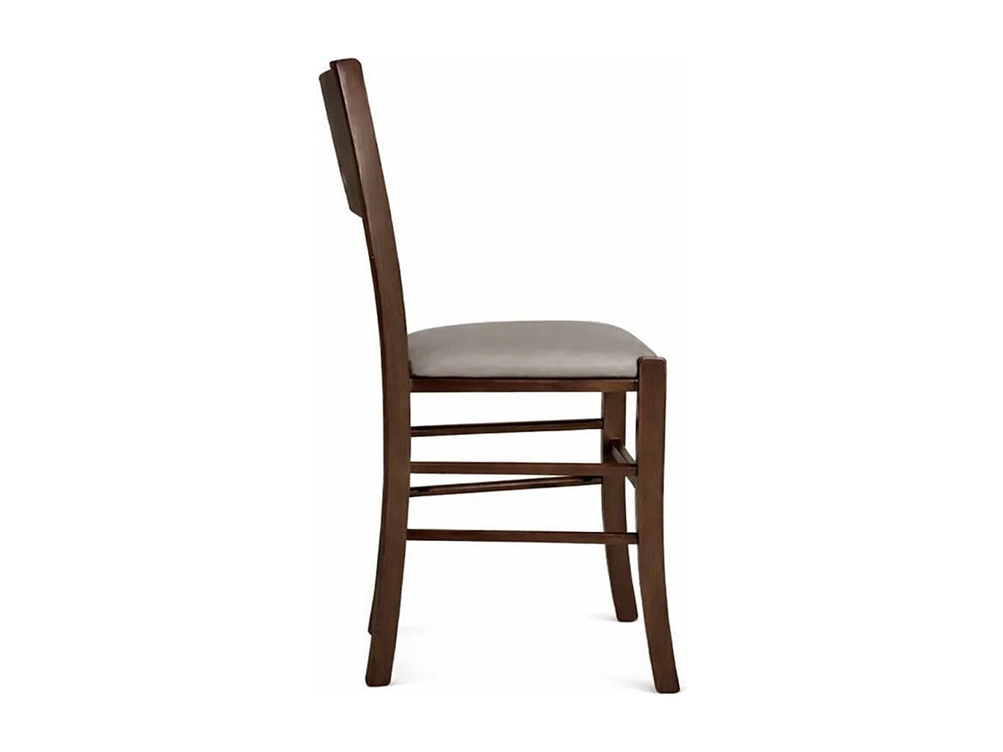 Chaise de salle à manger Lucy en noyer foncé avec assise rembourrée gris tourterelle