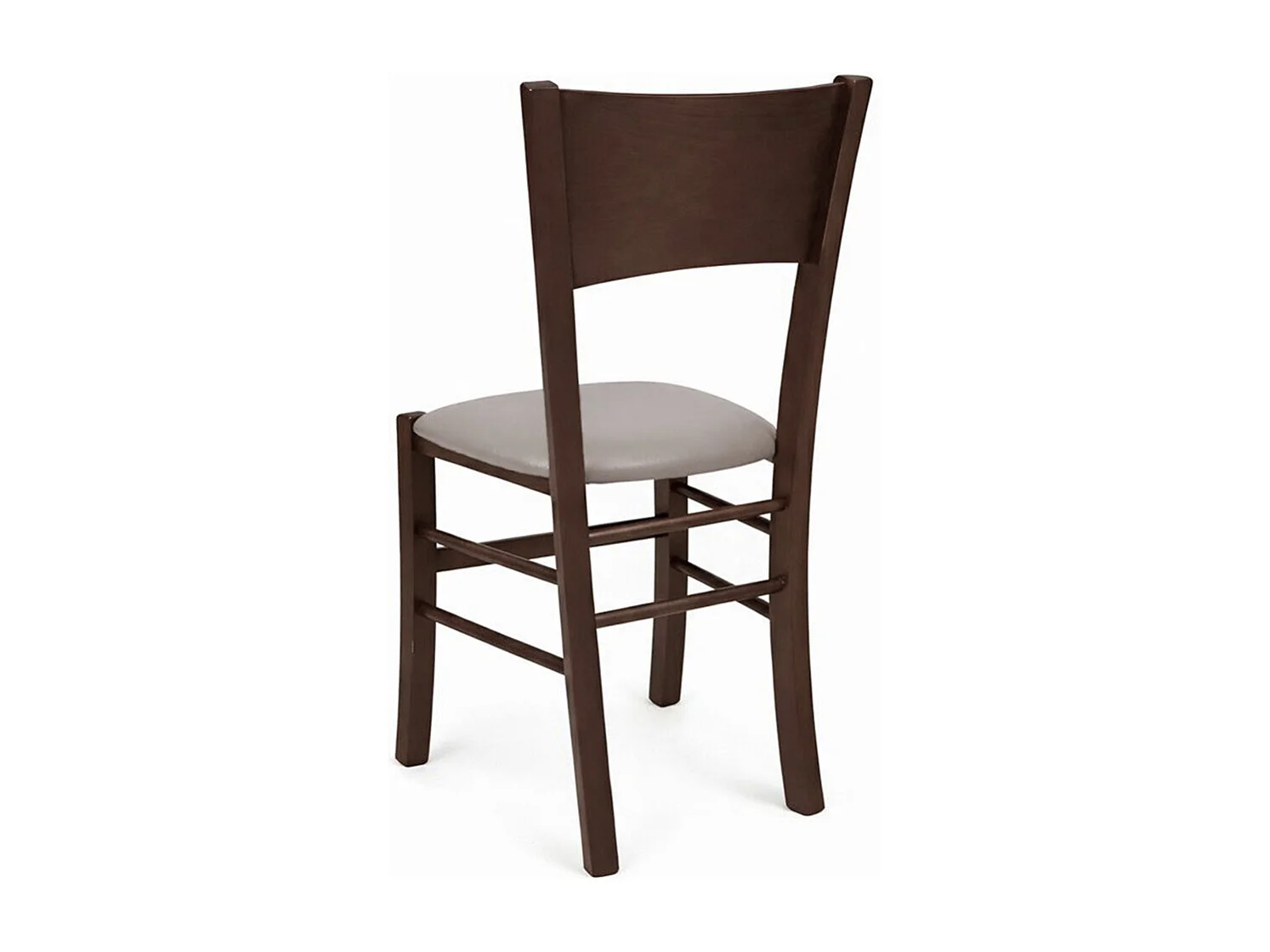 Chaise de salle à manger Lucy en noyer foncé avec assise rembourrée gris tourterelle