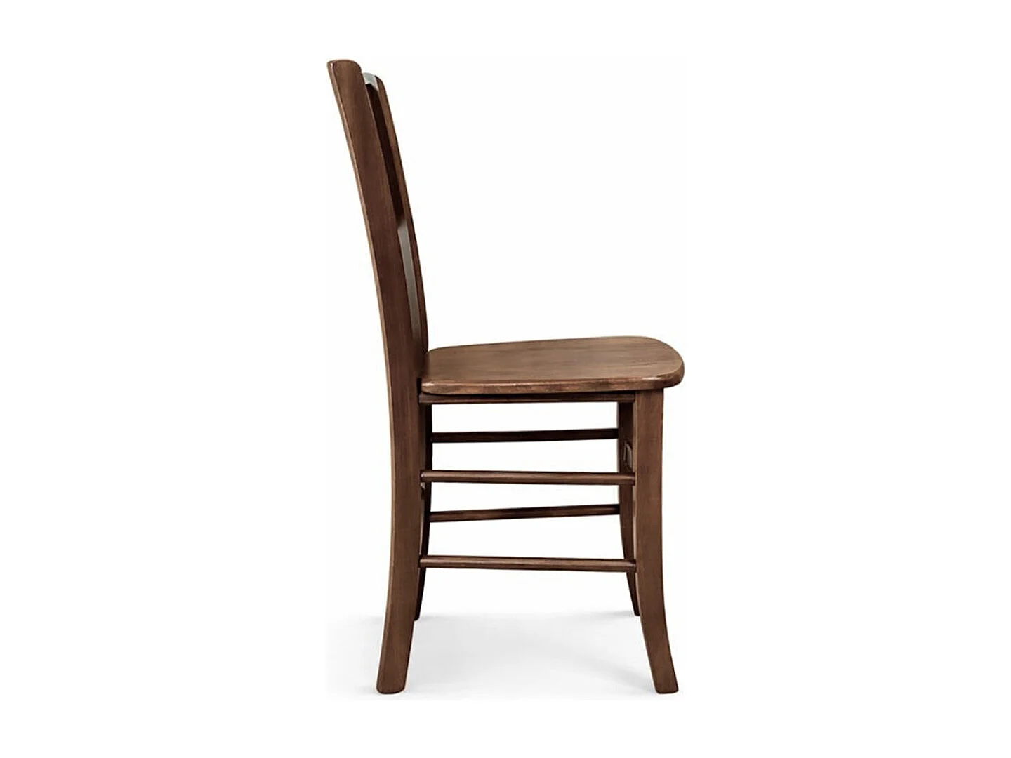 Sillas de comedor Lucy, juego de 2, en madera de nogal oscuro con asiento de madera maciza.