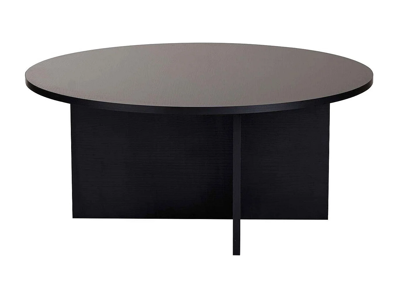 Table basse ronde effet Bois noir Ø90 cm - Zelis