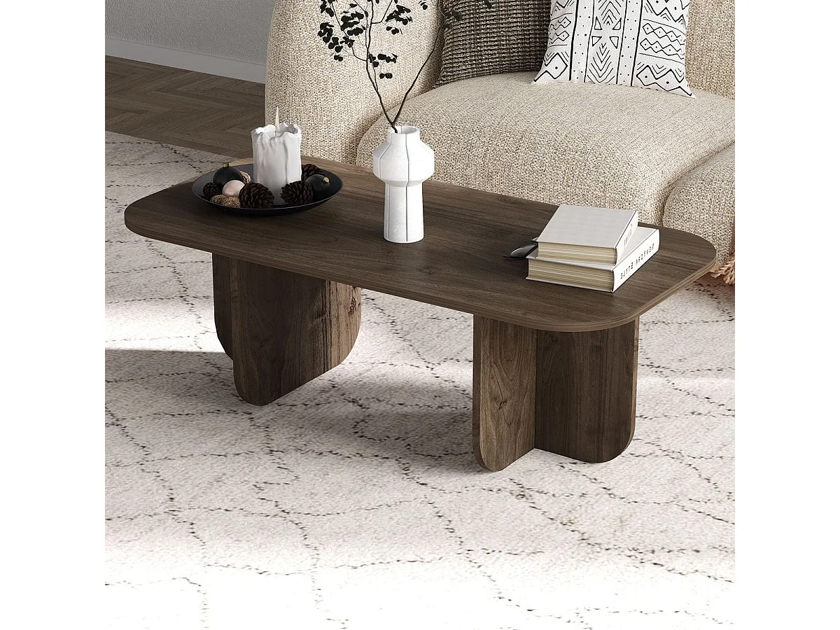 Table basse rectangulaire effet Noyer 120 cm - Ivy