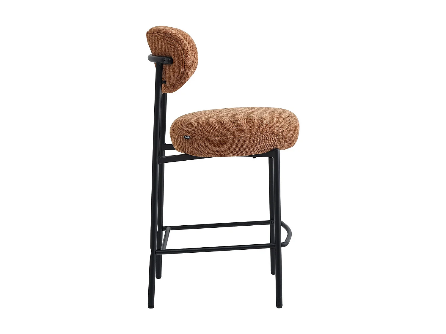 Lot de 2 tabourets de bar en tissu chenille terracotta - Orla