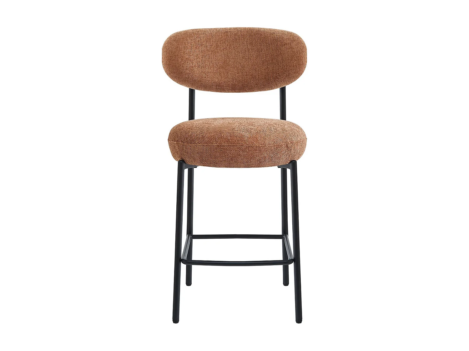 Lot de 2 tabourets de bar en tissu chenille terracotta - Orla