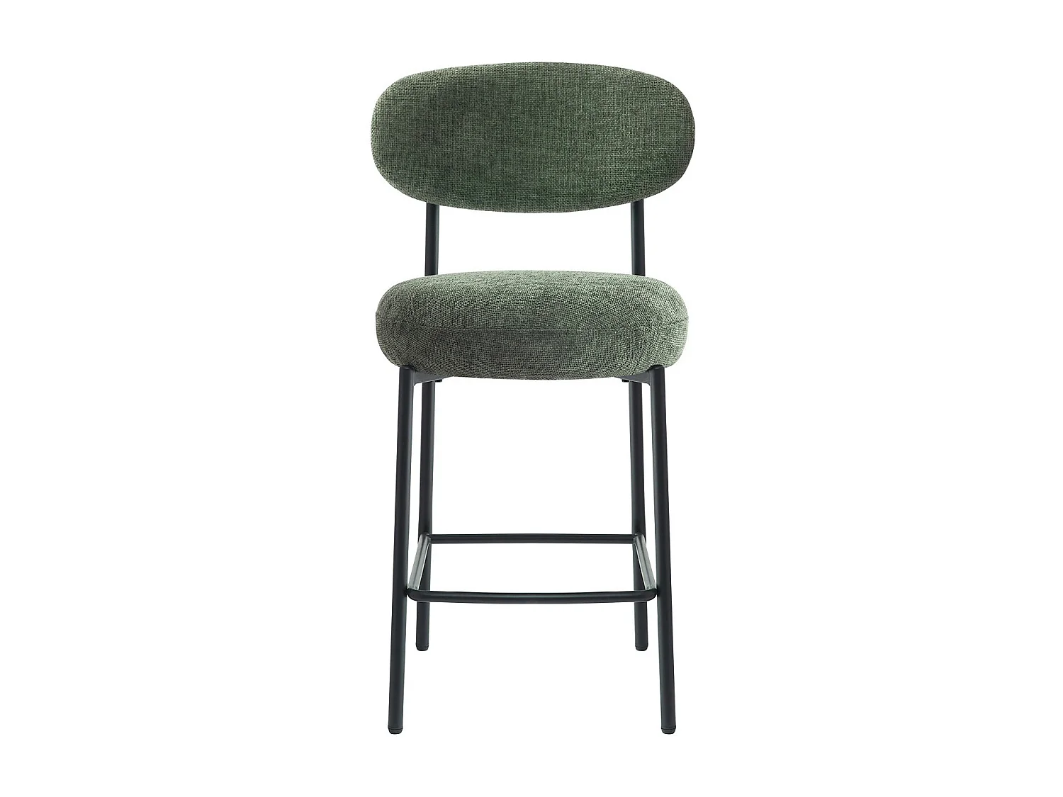 Lot de 2 tabourets de bar en tissu chenille vert - Orla