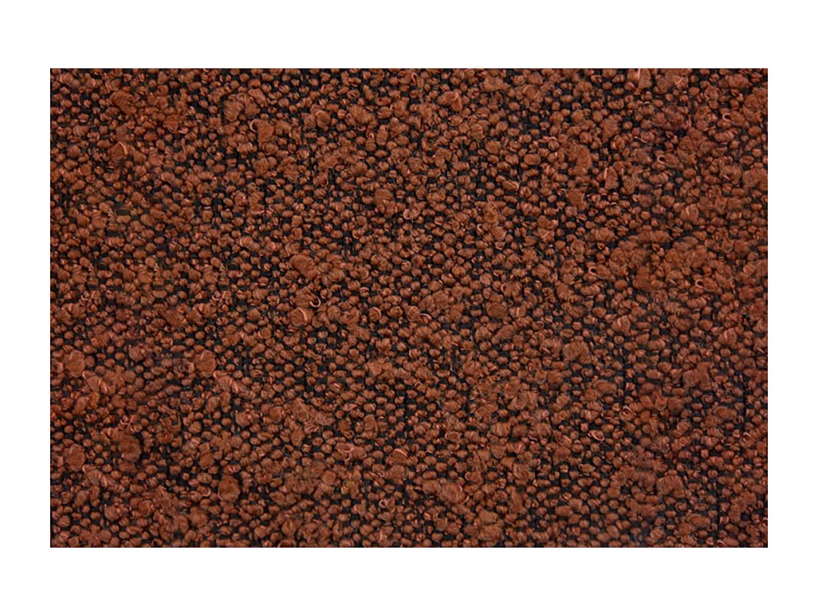 Lit 90x200cm avec tête de lit capitonnée bouclette et sommier kit Terracotta - Hauteur totale : 29cm