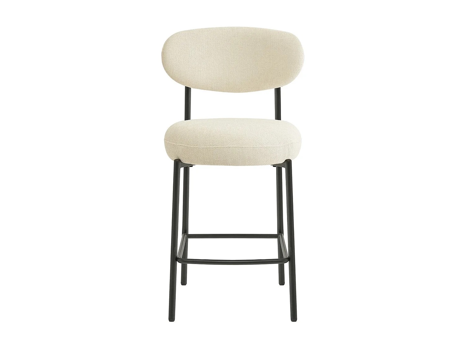 Lot de 2 tabourets de bar en tissu chenille beige - Orla