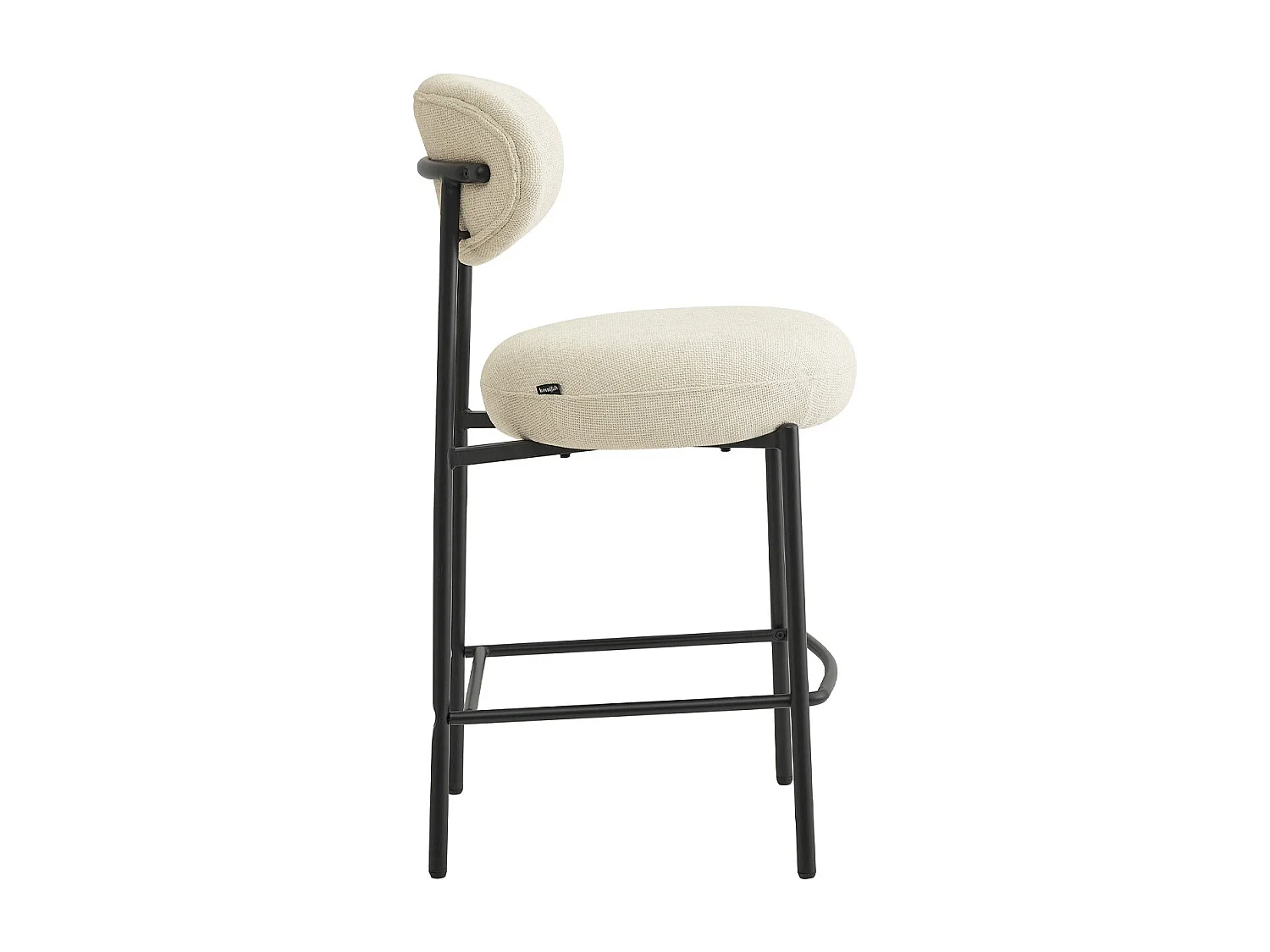 Lot de 2 tabourets de bar en tissu chenille beige - Orla