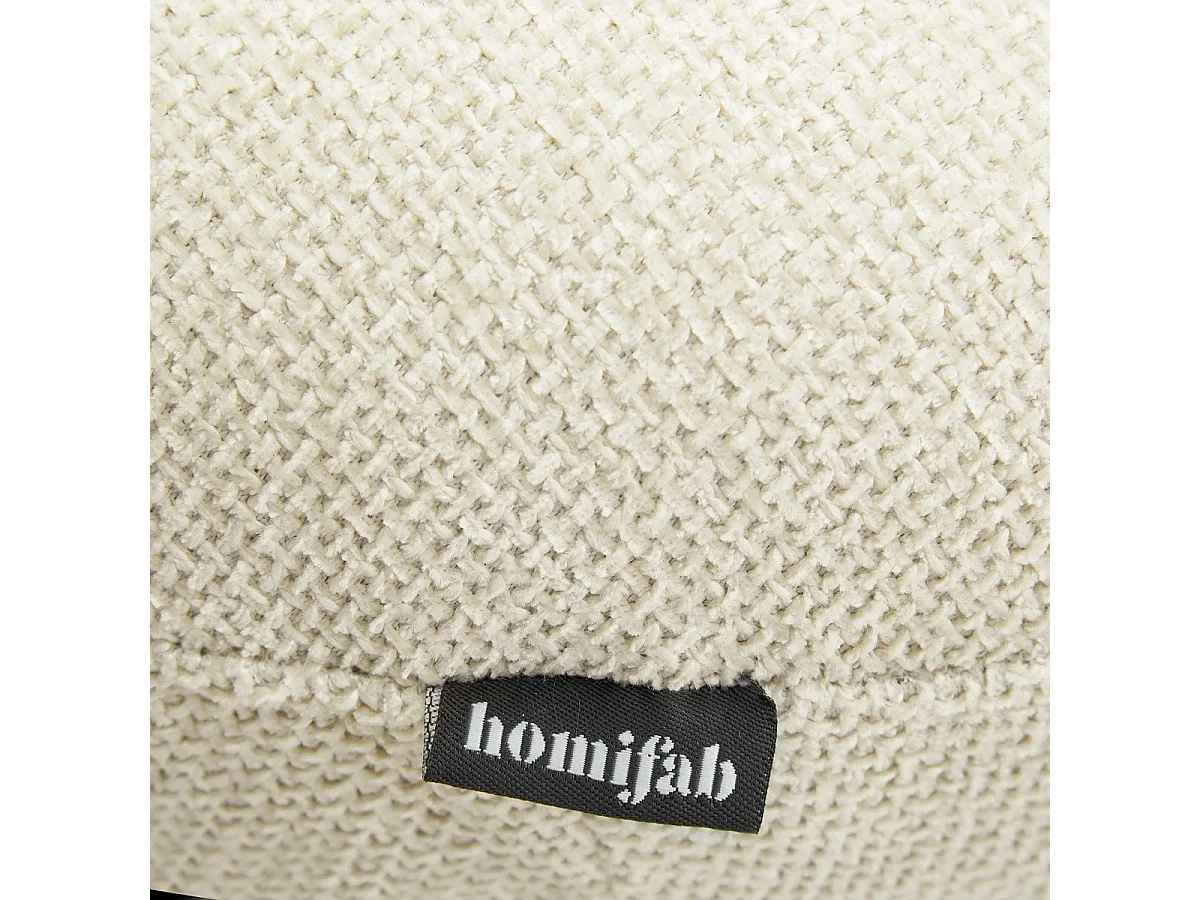 Lot de 2 tabourets de bar en tissu chenille beige - Orla