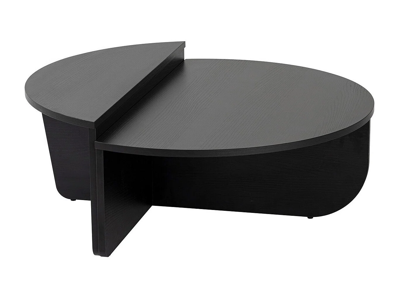 Table basse modulable ronde effet Bois noir Ø90 cm - Selma