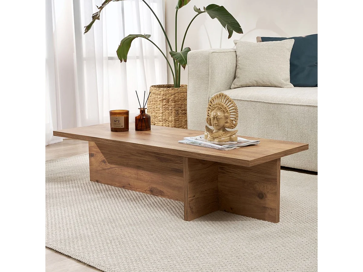 Table basse rectangulaire effet Noyer 120 cm - Arden
