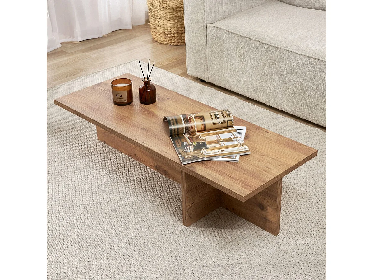 Table basse rectangulaire effet Noyer 120 cm - Arden