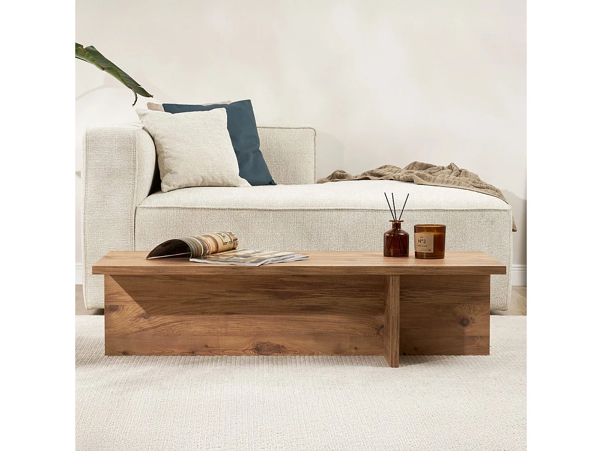 Table basse rectangulaire effet Noyer 120 cm - Arden