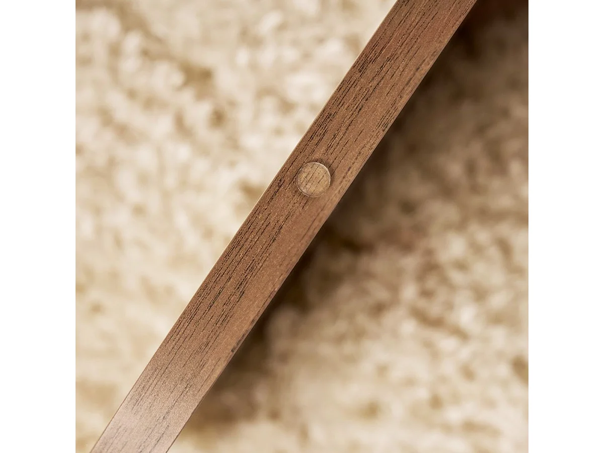 Table basse ronde effet Noyer et verre Ø75 cm - Eolia