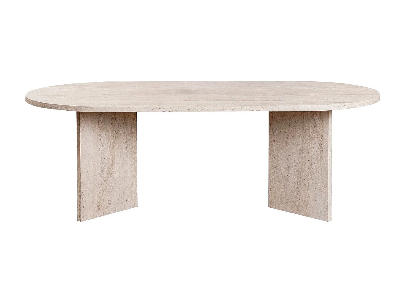 Table basse ovale effet Travertin 119 cm - Orane