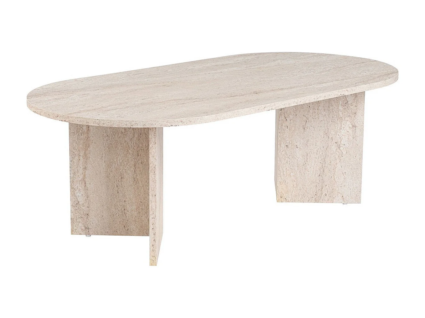 Table basse ovale effet Travertin 119 cm - Orane