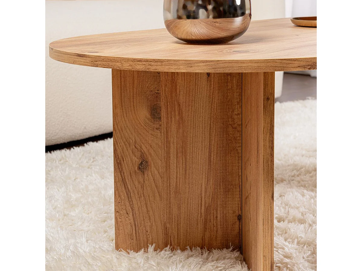 Table basse ovale effet Bois 119 cm - Orane