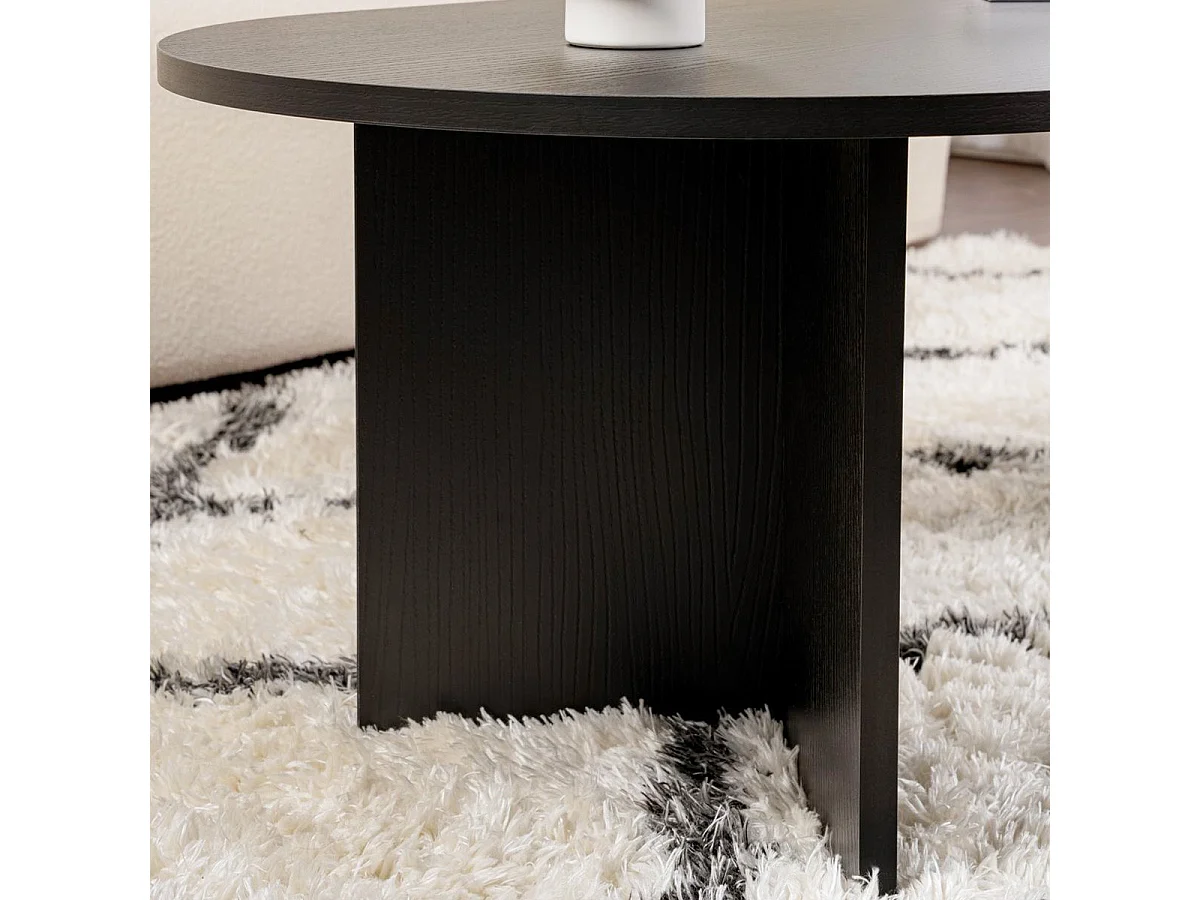 Table basse ovale effet Bois noir 119 cm - Orane