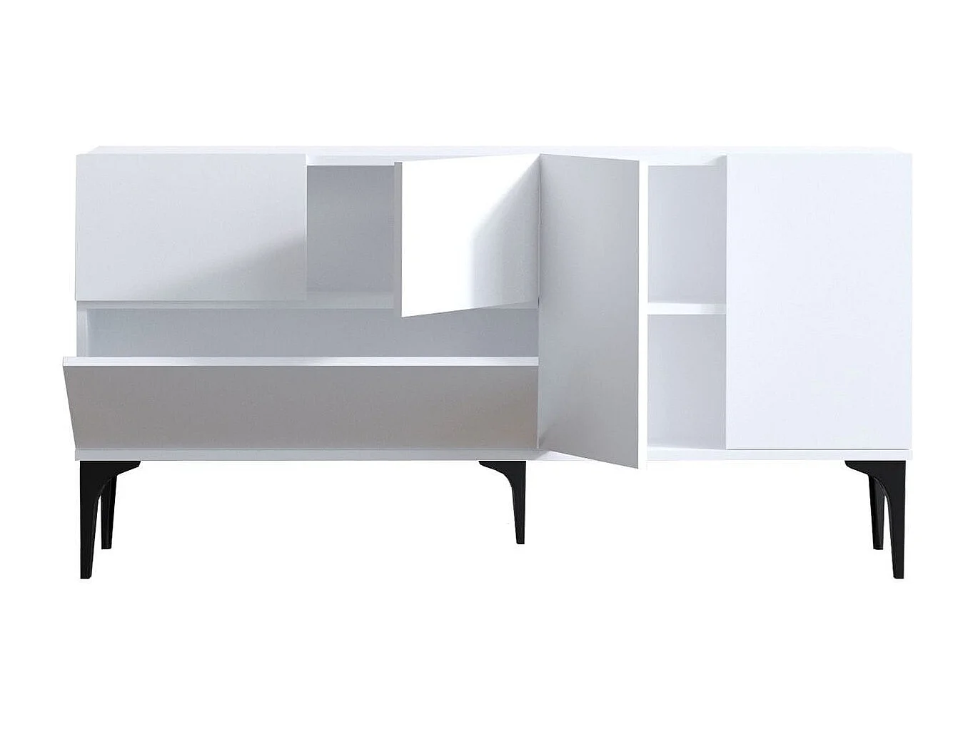 Buffet 5 portes blanc 150 cm - Tavira