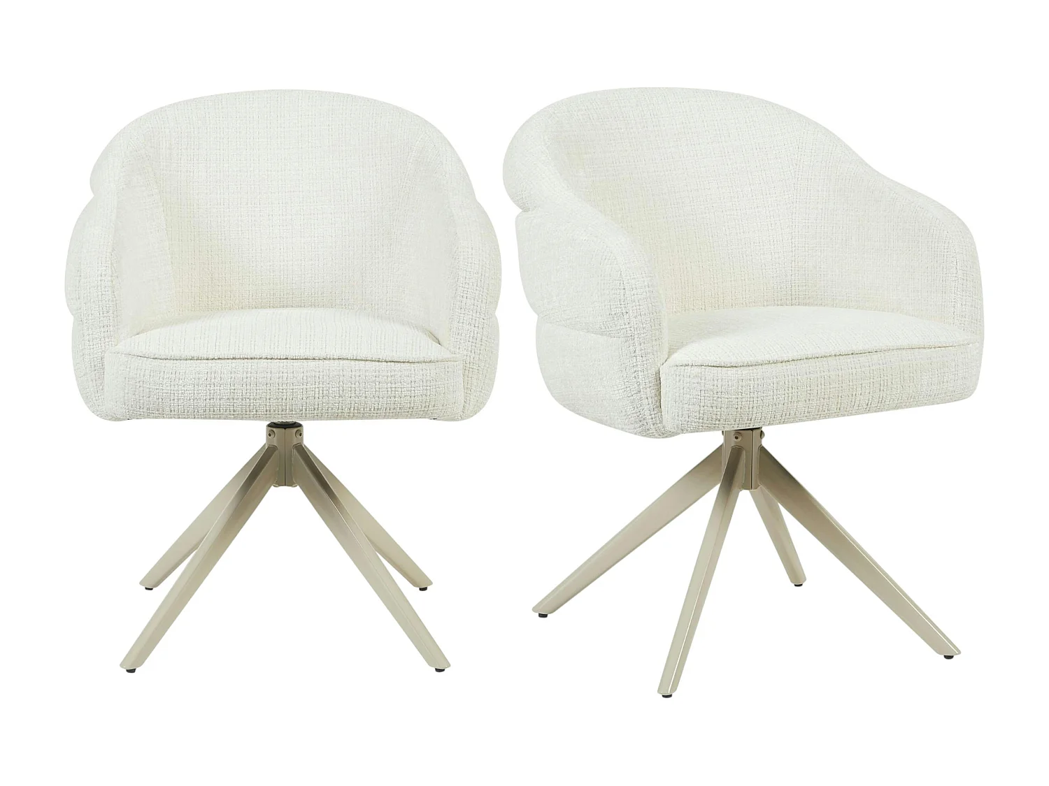 Chaise pivotante blanche à dossier structuré (lot de 2) CORTINA