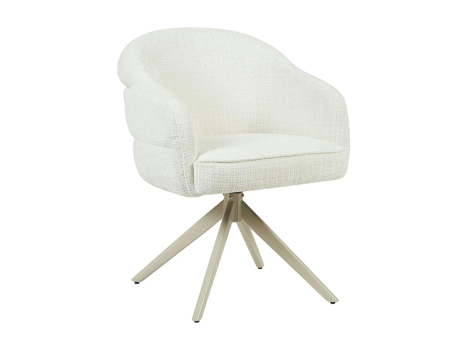 Chaise pivotante blanche à dossier structuré (lot de 2) CORTINA