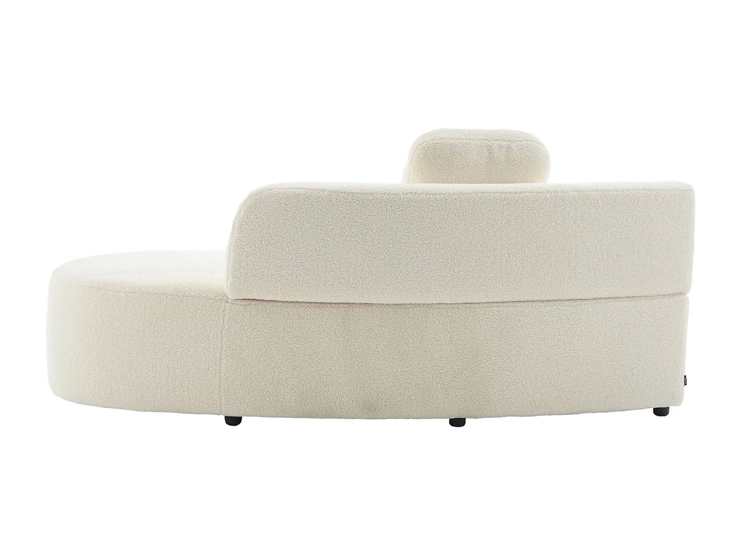 Divano organico a forma di virgola in bouclé, 2–3 posti, crema